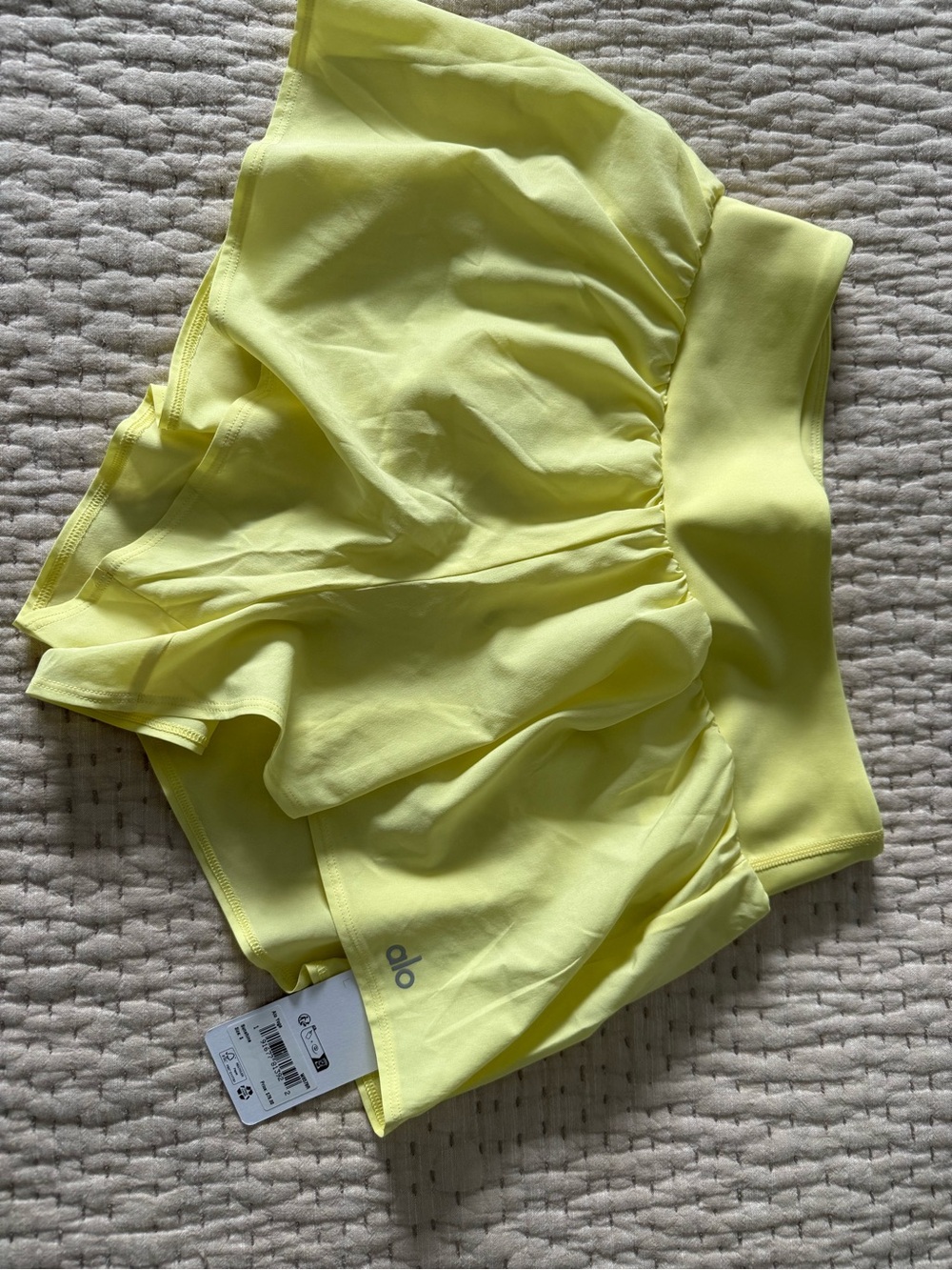 ALO Yoga Neon Lemon Yellow Skorted Running Shorts